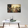 thumbnail image 3 of AEFER Christian Wall Art Last Supper Wall Decor-The Last Supper Painting Canvas Print Art, Jesus Last Supper Picture Art For Living Room Dinning Room Frame: 16x24inch(40x60cm), 3 of 5