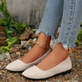 thumbnail image 7 of Viluyesy Womens Wedge Flats, Pointed Toe Suede Leather Shallow Slip On Casual Fashion Work Shoes Beige US7, 7 of 7