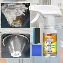 Byujiro Kitchen Range Hood Foam Cleaner Kit Removes Baked-On Oil & Stove Grime, 2 oz Grease Remover   1 Scrub Sponge   1 Cleaning Cloth