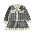thumbnail image 3 of Bxsruta Girls Sweater and Skirt Set Long Sleeve Button Down Outfit Casual School Party Wear, 3 of 8