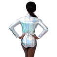 thumbnail image 4 of Liacowi Women Shiny Bodysuit, Adults Sexy Solid Color Long Sleeve High Collar Zipper Romper, 4 of 5