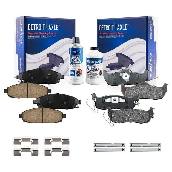 Detroit Axle - Brake Pads for 2005-2010 Jeep Grand Cherokee Commander 2006 2007 2008 2009 Front & Rear Brake Ceramic Pads w/Hardware Replacement Brakes