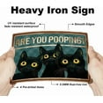 thumbnail image 3 of 1pc Toilet Black Cat Metal Tin Signs Are You Pooping Retro Metal Poster Bathroom Funny Vintage Wall Art Decor Funny Cat Bathroom Tin Signs for Toilet Home Wall Decor Plaque Sign, 3 of 7