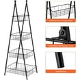 thumbnail image 5 of 4 Tier Storage Shelf Black Metal Shelf with Storage Baskets, 5 of 5
