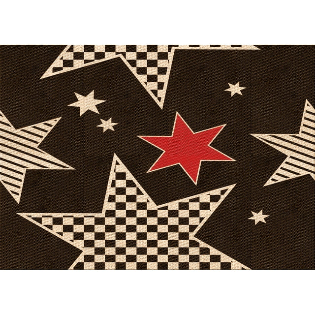 Ahgly Company Indoor Rectangle Patterned Black Bean Brown Area Rugs, 5' x 8'