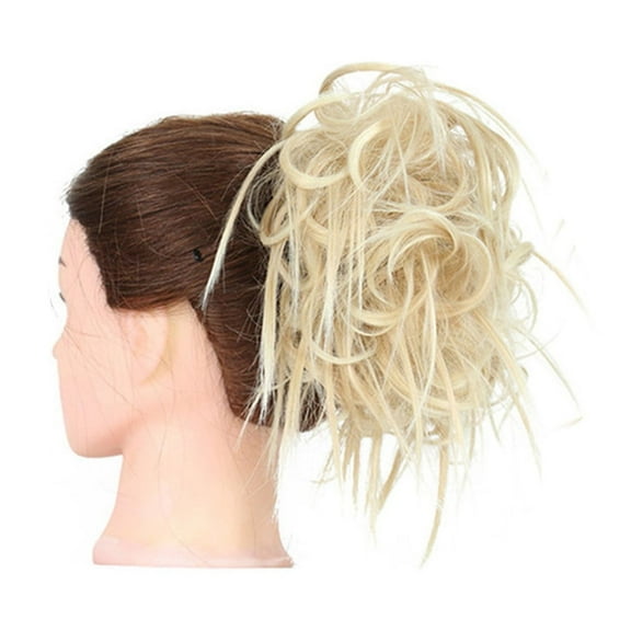 High Temperature Silk Synthetic Messy Bun Wig Natural Fiber Elastic Band Hairpiece for Women Stylish Comfortable