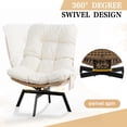 thumbnail image 4 of XgoodX  Swivel Wicker Chair PE Rattan Chair with Cushion, Oversized Patio Lounge Chair for Outdoor, Indoor, Balcony, Backyard, Garden, Living Room, Beige, 4 of 9