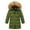 Green, variant on KAUOD Kids Long Parka Coats Winter Padded Waterproof Puffer Jackets Boys Girls Faux-F𝐮r Hood Quilted Snow Ski down Outwear