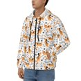 thumbnail image 3 of Wukai Cute Dog Print Men's Zip-Up Hoodie,Fleece Full-Zip Hoodie for Men, Hooded Sweatshirt-Large, 3 of 5