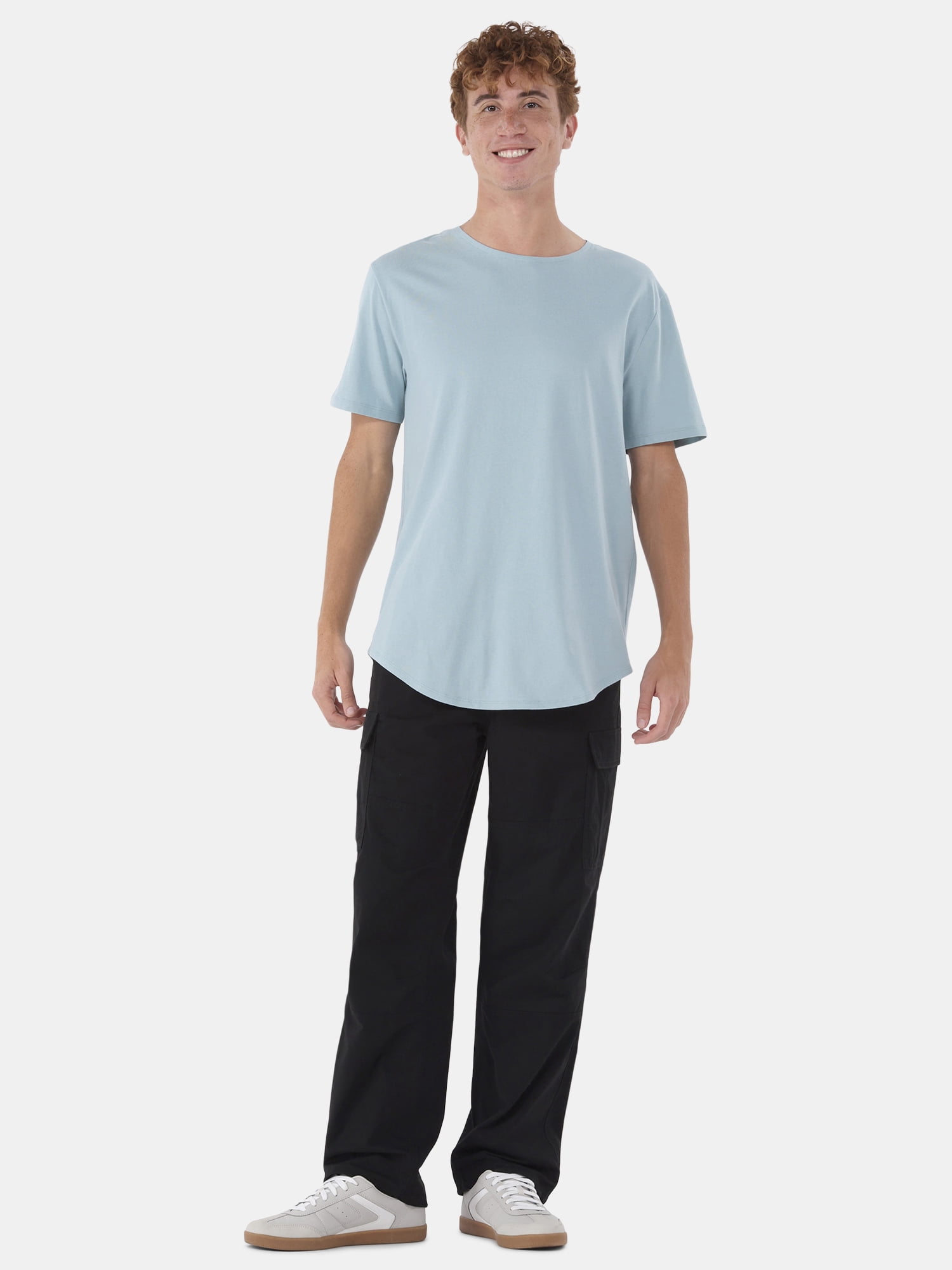 No Boundaries Men's & Big Men's Longline Curved Hem Elongated Tee Shirt, 2-Pack, Sizes XS-5XL