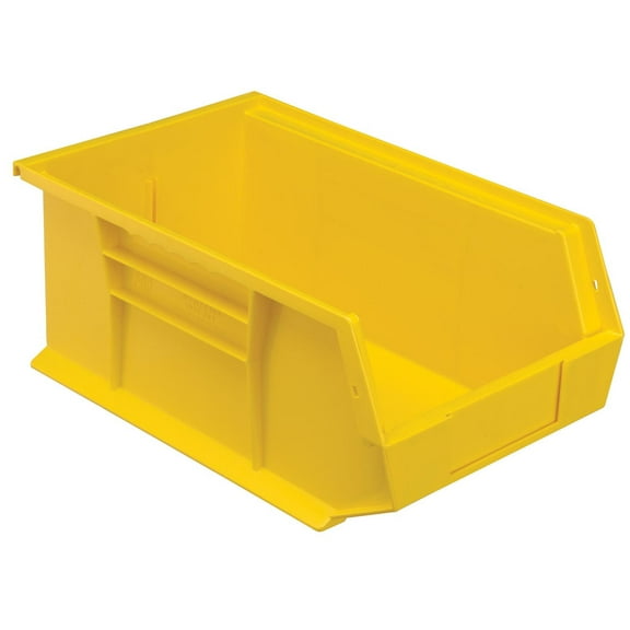 Quantum QUS241 Plastic Storage Bin, 8-1/4 x 13-5/8 x 6 Yellow, Lot of 12
