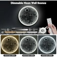 thumbnail image 5 of 40" Realistic Resin Moon Wall Light - Plug - in Dimmable LED Sconce with Remote, 38W/15W Dual - Mode, Meteorite Crater Texture, 1.75" Thick - Ideal for Home & Commercial Decor, 5 of 8