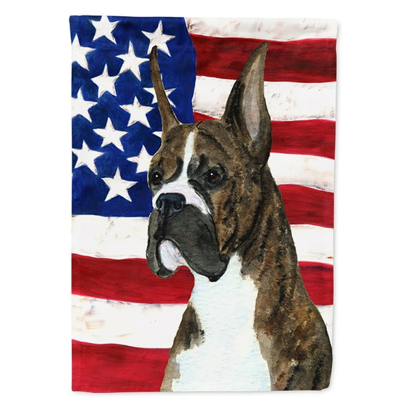Carolines Treasures SS4035CHF USA American Flag with Boxer Flag Canvas, Large, Multicolor