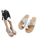 thumbnail image 2 of Sandalias y zapatillas casuales de punta plana de verano para mujer, sandalias de playa, talla 35-43, 2 of 6