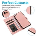 thumbnail image 4 of Dteck for iPhone SE (2022)/SE (2020)/8/7 Case with Card Holder PU Leather Magnetic Detachable Kickstand Shockproof Wrist Strap Removable Flip Cover for iPhone 7/8/SE2/SE3 4.7 inch,Rosegold, 4 of 7