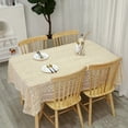 thumbnail image 2 of CHUNTIAN Rectangular Hollow Out Tablecloth Beige Rural Retro Crochet Dining Table Cover Lace Square Tea Table Cloth Soft Table Flag, 2 of 6