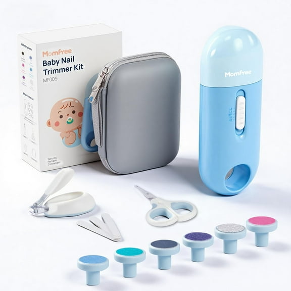 Momfree Baby Nail File Clippers Electric Trimmer Kit for Newborn, Toddler, Kids, Adult