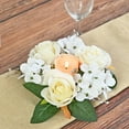 thumbnail image 4 of Steadline Rose Hydrangea Candle Table Wreath Artificial Flower Bedroom Decoration Valentine's Day Romantic Atmosphere Setup Dining Table Candlestick Decor Floral Ring Wedding Party Home Decor, 4 of 7