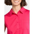 thumbnail image 4 of Time and Tru Women's Sleeveless Button Down Shirt, Sizes XS-XXXL, 4 of 5