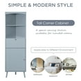 thumbnail image 4 of Tall Bathroom Corner Cabinet with Drawer, Corner Bathroom Storage Cabinet with Doors, Adjustable Shelves amd Open Shelves, Slim Bathroom Floor Corner Cabinet for Kitchen, Bathroom (Blue Gray), 4 of 9