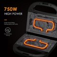 thumbnail image 2 of Sandwich Maker And Panini Press, Non-Stick Coating for Easy Cleaning, Quick Heat-Up, Built-in Indicator Lights, Easy to Clean, Black, 2 of 7