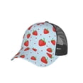 thumbnail image 6 of Lsque Strawberry Printed Trucker Hat - Baseball Cap for Men Women - Breathable Mesh Side, Adjustable Fit - for Casual Wear, 6 of 7