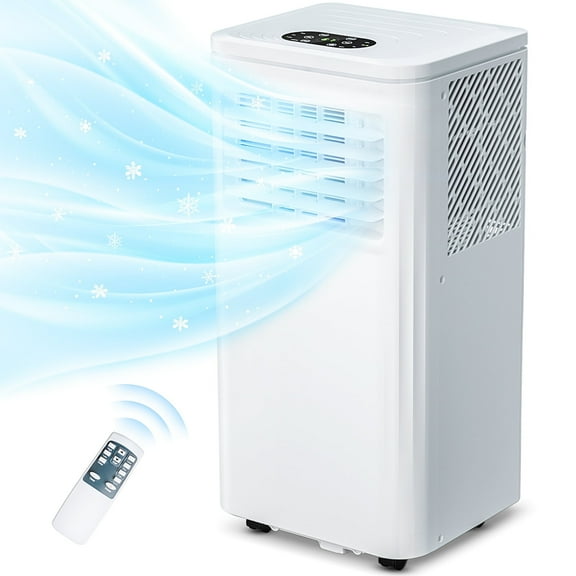 PRO CHOICE Portable Air Conditioner 10000 BTU(Ashrae) for Room Cooling up to 300 Sq.ft, 24H Timer Room AC w/Remote Control, White