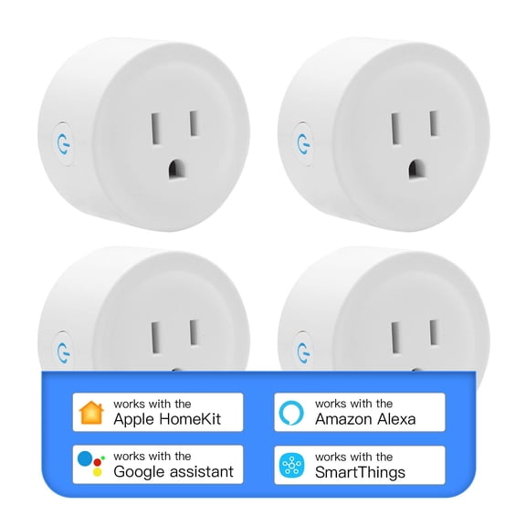 Smart Plug Work with HomeKit, DoHome Smart WiFi Outlet Work with Apple HomeKit, Alexa and Google Assistant Voice Control Plug with Timer Function and Group Control No Hub Required 4 Pack
