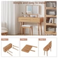 thumbnail image 5 of Solid Wood Vanity Desk with Mirror and Lights, Adjustable Height and Brightness, Makeup Vanity with 3 Drawers, Dressing Table for Bedroom and Living Room, Natural, 5 of 9
