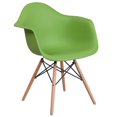 thumbnail image 1 of Alonza Series Green Plastic Chair with Wooden Legs, 1 of 7