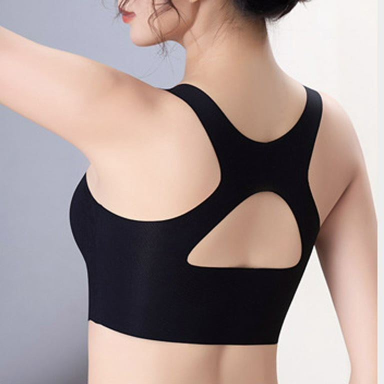 Kddylitq Plus Size Bras With Back Fat Coverage Racerback Smoothing Longline  Bra Inserts Push Up Sport Wirefree High Neck Bralette Running Bras Placed