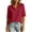 Wine, variant on MOJOGO Women's Solid Color Shirsts Lightweight Cotton Linen Blend Half Sleeve Top with Quarter Snap Button Casual Work Summer Top S