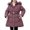 Purple, variant on Little Girls Kids Jackets Detachable Hooded Zip Up Solid Color With Belt Winter Casual Outerwear Coat Kids Size 7-8T