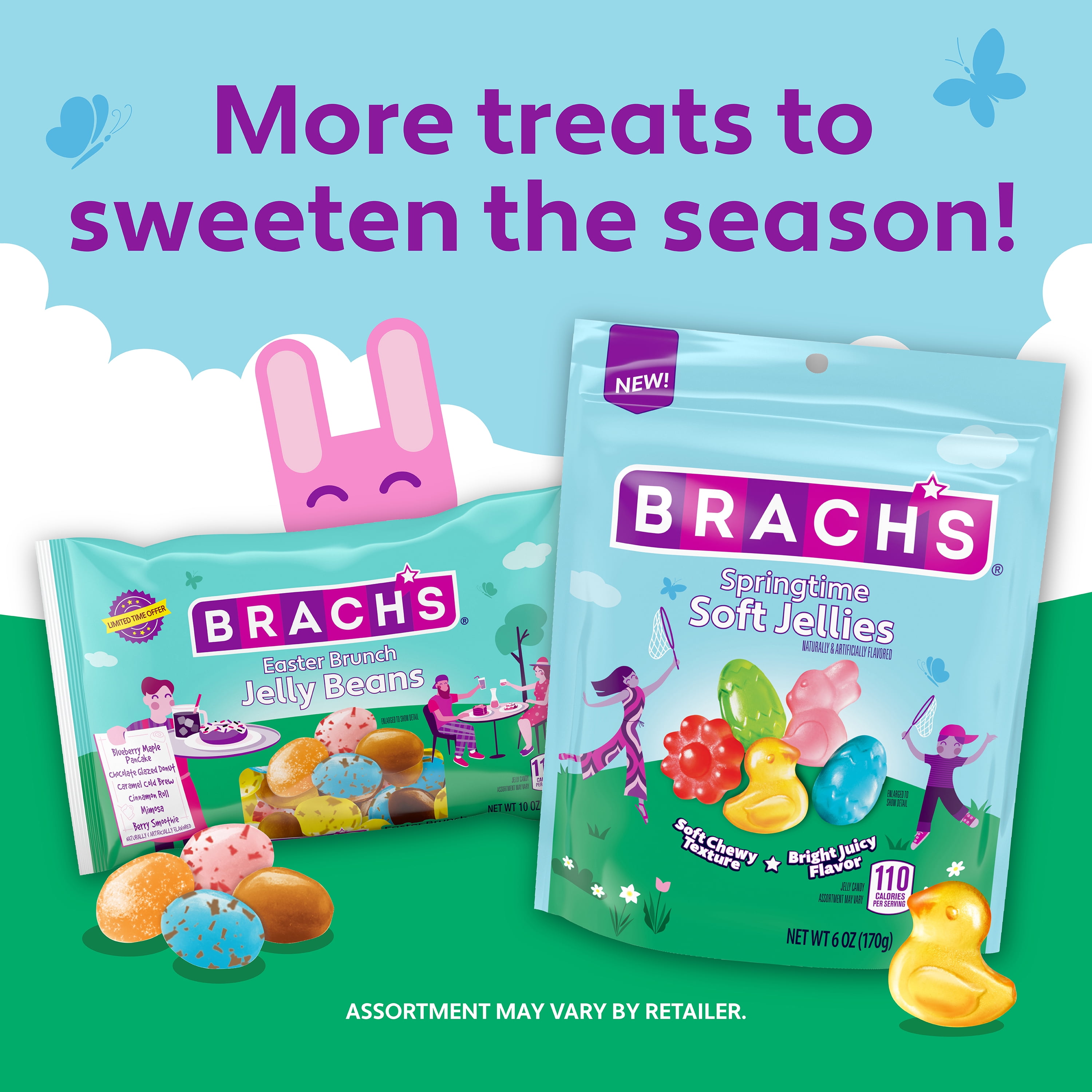 Brach's Juicy Spring Soft Jellies Candy, 6oz Stand Up Bag