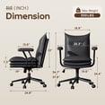 thumbnail image 2 of Ninecer Big and Tall Office Chair 500LBS, Heavy Duty Executive Desk Chair with High Back, Ergonomic Fabric Computer Chair with Flip-up Arms, Black, 2 of 6