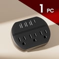 thumbnail image 3 of LEEYNEER 7-in-1 Power Strip with USB Ports  3 USB-A & 1 USB-C Ports  3 AC Socket Outlets - Compact  Portable Wall Socket for Home  Office  Travel - Multi-Device Charging & Heating  Rectan, 3 of 6