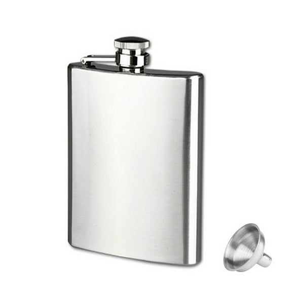 Flacon Hip, Flacon à Whisky en Acier Inoxydable de 9oz, Flacon à Liqueur de Poche à Vis Étanche avec Entonnoir pour Voyage Pêche
