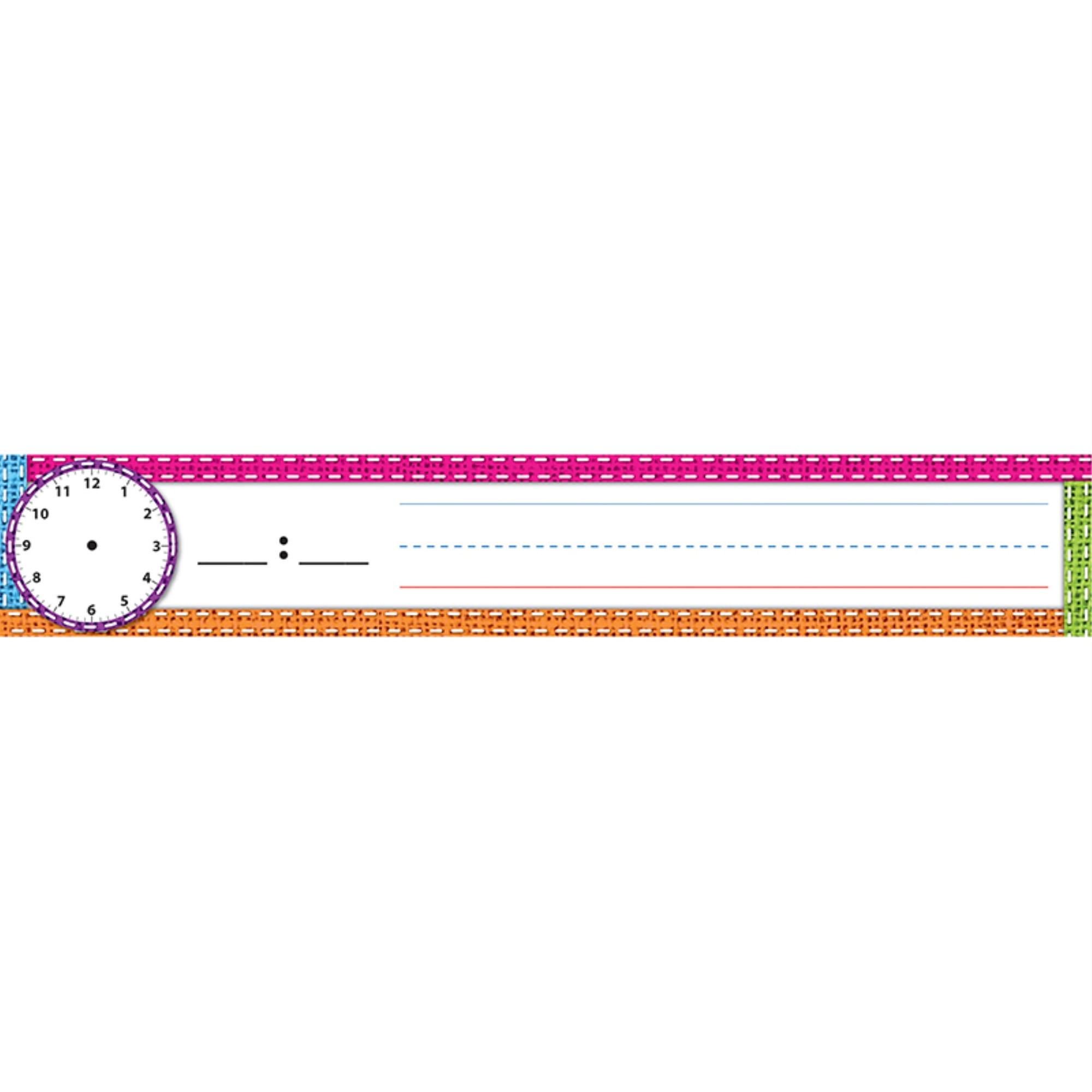 Pocket Chart Inserts, Scheduling/Sentence Strip Cards, 2' x 12', Burlap Stitched, Pack of 12