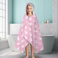 thumbnail image 6 of Pink Cute French Bulldogs Hooded Bath Towel，60"x35" for Ages 3 To 12 Kids, Quick Dry Lightweight Soft Microfiber Hood Beach Towel Cover Up for Kids, 6 of 7