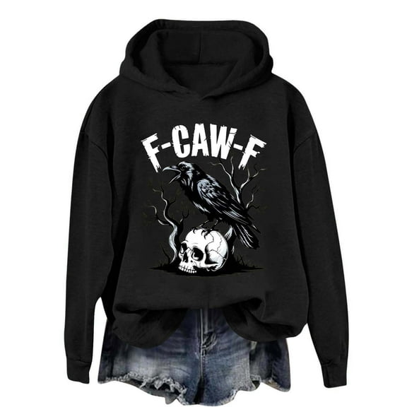 Womens Crewneck Oversized Hoodies Graphic Printed Long Sleeve Hooded Sweatshirts Casual Loose Pullover Tops Fall Clothes