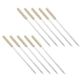 thumbnail image 4 of Brochetas planas shamjiam para barbacoa de Acero inoxidable con mango de madera 40cm 10 Uds, 4 of 8