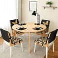 thumbnail image 3 of TSOVTHRID Golden Butterfly Leopard Print Dining Chair Covers Quilted Seat Cushion Covers Anti-Slip Stretch Armless Chair Slipcovers Removable Washable with Detachable Strap, Set of 2, 3 of 7