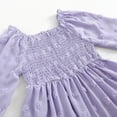 thumbnail image 7 of mgoYE 2t Girl Dress Easter Girls Long Sleeve Dress Dot Square Neck Smocked Spring Fall Dresses(Purple,4-5 Years), 7 of 7