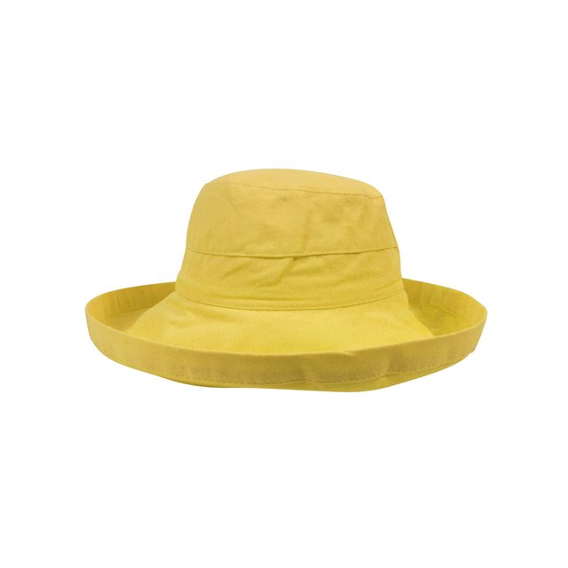Top Headwear Womens Cotton Hat Big Brim with Inner Drawsting UPF 50+, Banana