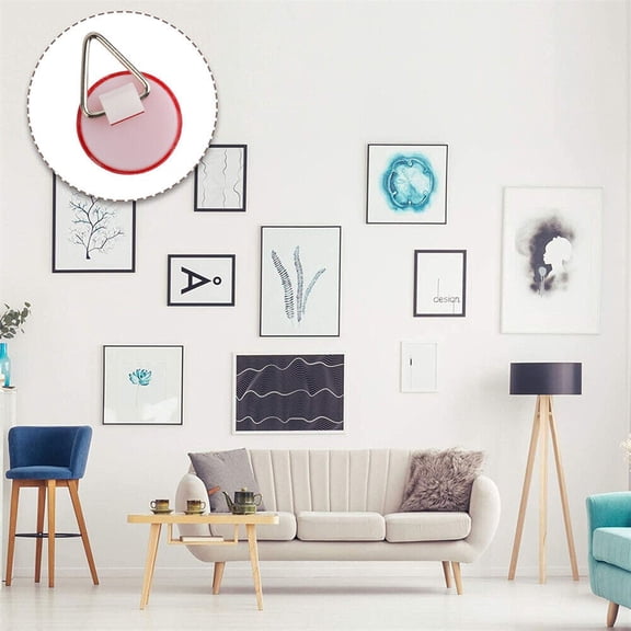 20x Disc Plate Hangers Picture Hanging Stick on Invisible Hooks