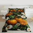 thumbnail image 2 of Feelyou Teens Autumn Pumpkin Full Size Comforter Sets, Rustic Groovy Flower Bedding Comforter Set, Bohemian Hippie Style Reversible Bedding Sets, Lightweight Room Decor, 3pcs, 2 of 8