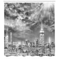 thumbnail image 3 of Ambesonne Urban Shower Curtain, NYC Dramatic Skyline, 69"Wx70"L, Black White, 3 of 3