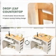 thumbnail image 5 of LOKO Kitchen Island with Drop Leaf, Rolling Kitchen Storage Cart with Drawer, Cabinet, 6 Open Shelves, Spice Rack & Towel Bar, Rolling Kitchen Island with Storage & Lockable Wheels (White), 5 of 14