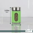 thumbnail image 6 of Servette Home Green Salt Pepper Shakers Retro Spice Jars Glass - Set of 2 (Green), 6 of 7