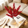 thumbnail image 5 of 5 Pcs Artificial Red Berry Picks for Christmas Tree,8.66 inch Red Berries Stems,Christmas Holly Berry Branches,Xmas Berries Branches Decoration,Faux Holly Berry Twigs for Xmas Tree Ornaments,Z-Red, 5 of 7
